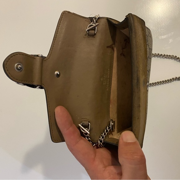 GUCCI MINI DIONYSUS SUPER BEIGE GG SUPREME CANVAS CROSS BODY BAG - Picture 12 of 16